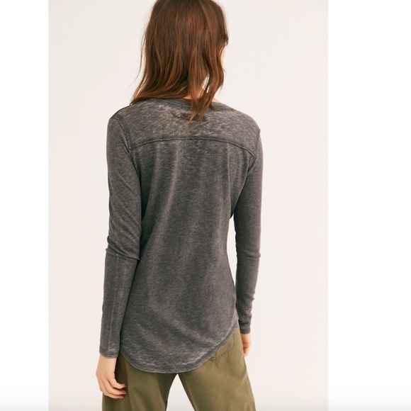 We the Free Distressed Dark Gray Long Sleeve Shirt - Picture 2 of 9